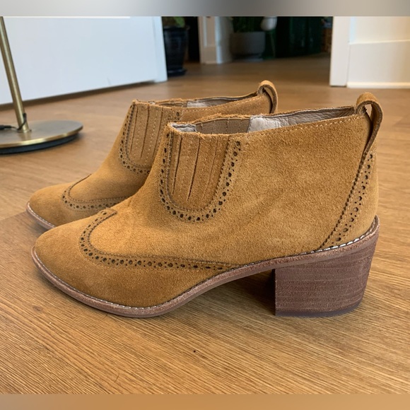Madewell Grayson Chelsea Boot Suede in Amber Tan Color Brand New - Picture 6 of 7
